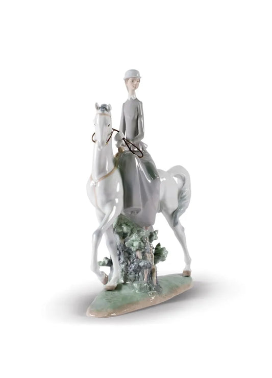 LLADRO 白い馬の少女